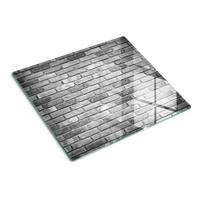GLASPLATTE 60x52 cm Ziegelmauer - Grau, Glas (60/0.4/52cm) - TULUP
