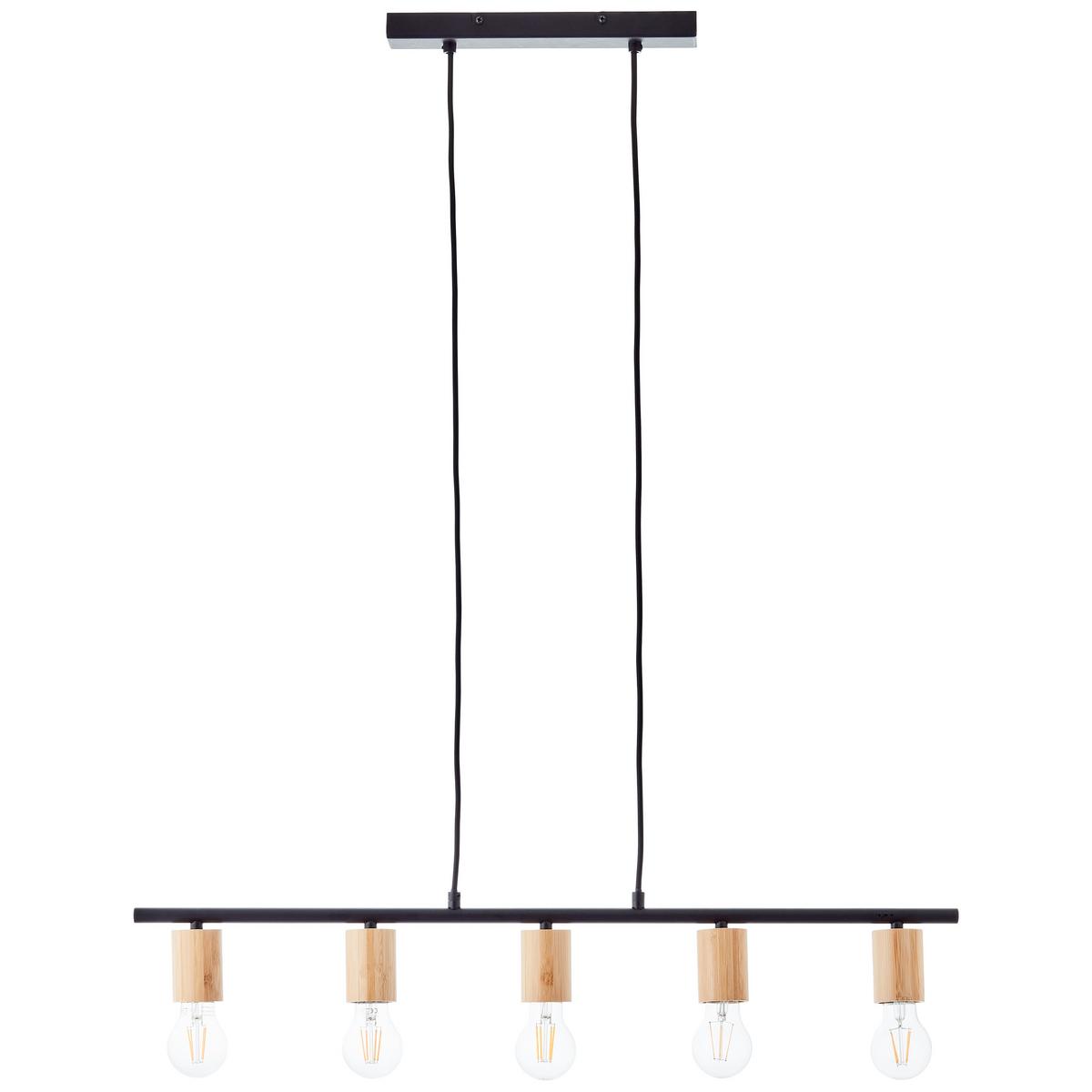 PENDELLEUCHTE Kerry 99713/76 - Schwarz, Holz (5/80/113cm) - Brilliant
