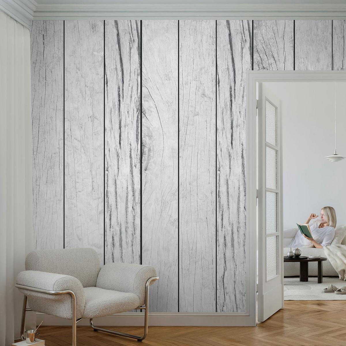 FOTOTAPETE 416x254 cm - Vintage-Flair - Weiß, Textil (416/254cm) - Wallfluent