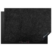 HERDABDECKPLATTE Granit - Schwarz - Granitstruktur - Dunkel Herdabdeckung Induktionsfeld 75x52 cm - Schwarz, Kunststoff (75/52/0.2cm) - MuchoWow