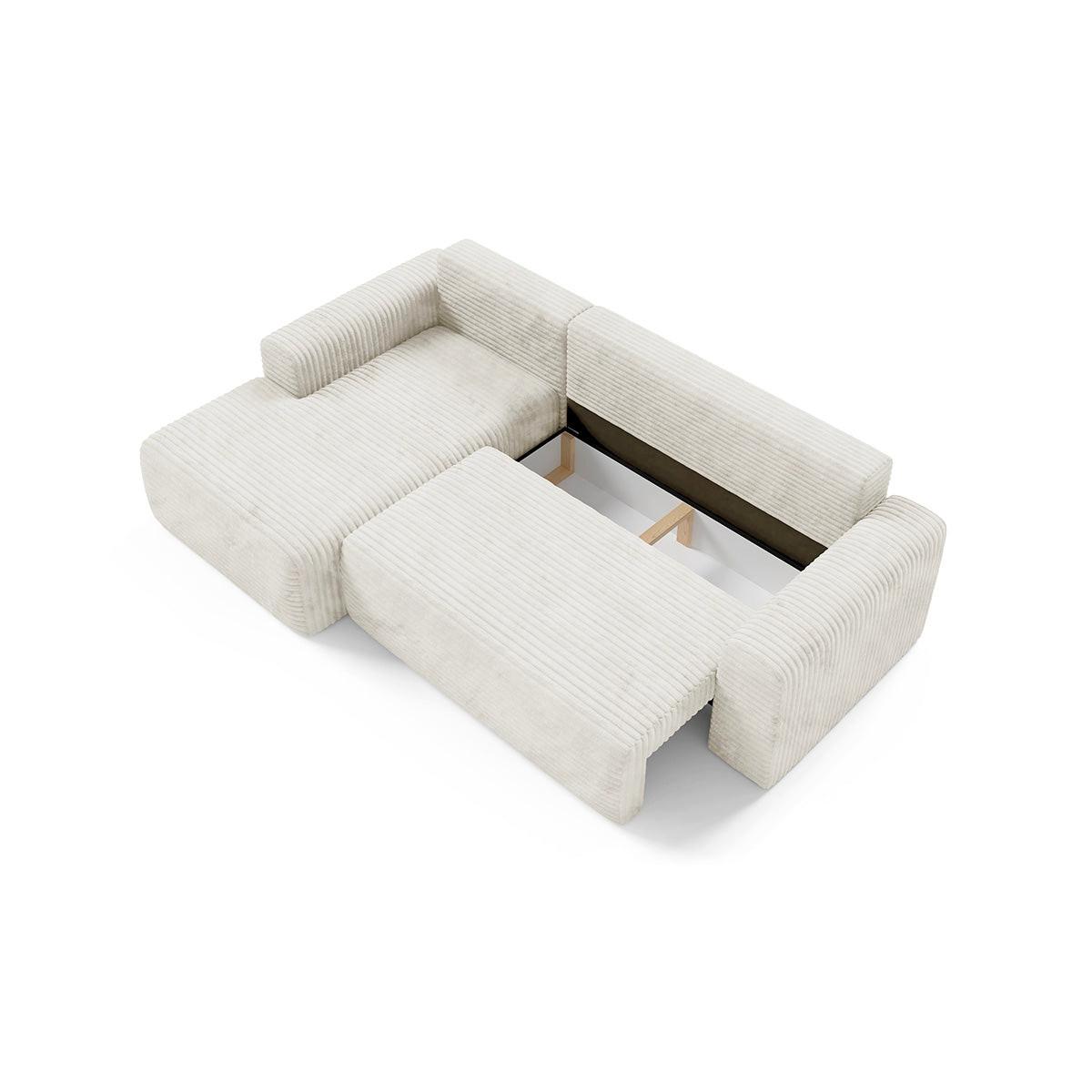 ECKSOFA Romeo 3 Sitzplätze Gebrochenes Weiß - Weiß, Holz (268/163cm) - Petits-meubles