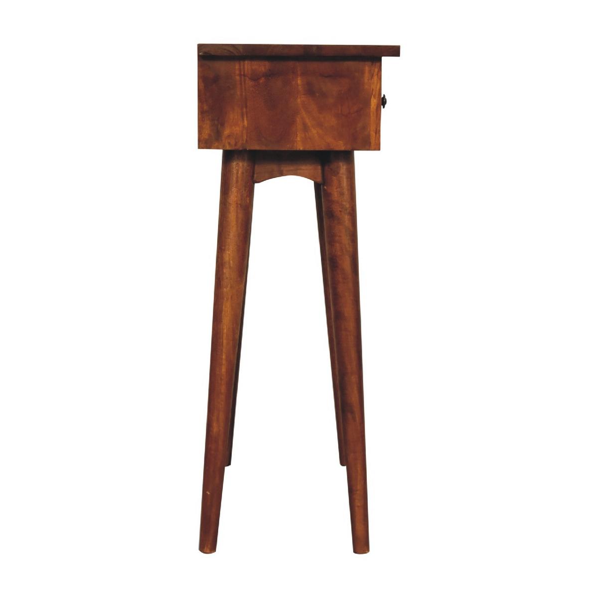 KONSOLENTISCH Mini, im Kastanienholz-Finish, mit 2 Schubladen, Braun - Messingfarben/Braun, Holz/Metall (30/70/78cm) - Artisan Furniture