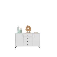 KOMMODE LANZA 140/85/40cm mit 4 Schubladen 2 Türen Weiß - Weiß, Holzwerkstoff (140/85/40cm) - MASSENO