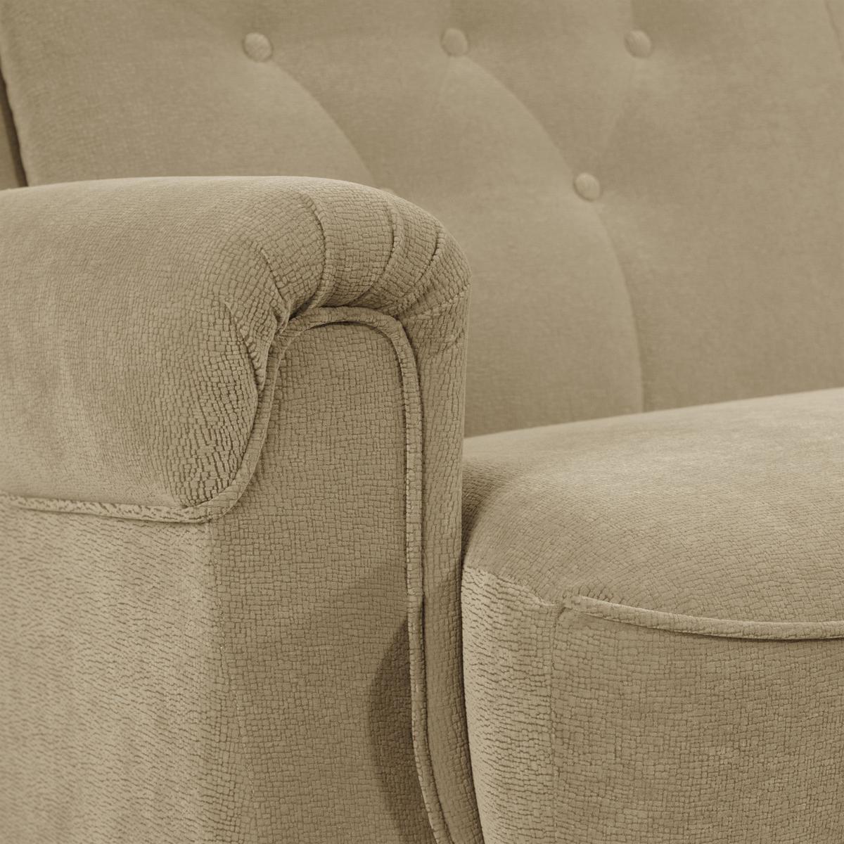 SOFA 3-Sitzer mit Bettfunktion Kaylyn Flockstoff sand - Sandfarben, Kunststoff (83/89/207cm) - 58aufmkessel