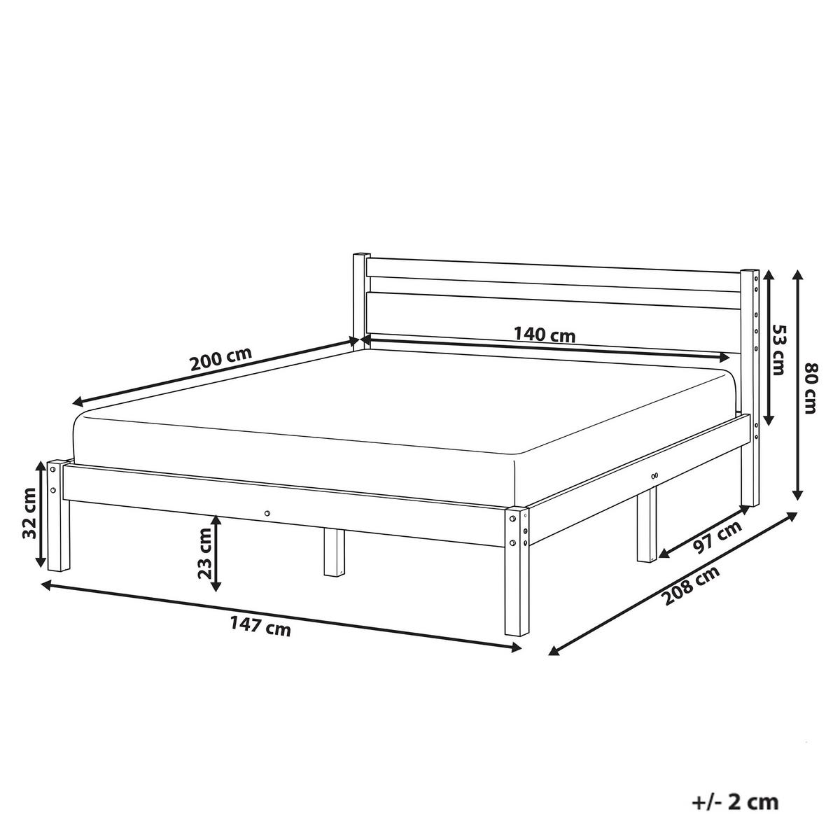 BETT mit Lattenrost 140/200 Kiefernholz Hellbraun Mercurer - Hellbraun/Braun, Holz (140/200cm) - Beliani