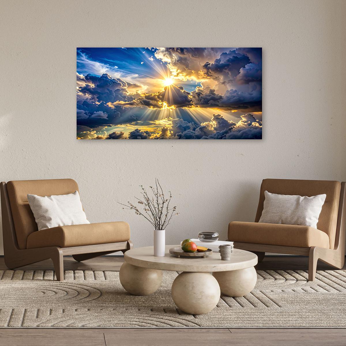 LEINWANDBILD Natur und Botanik 100x50cm - Blau, Textil (100/50cm) - Feeby