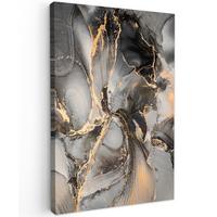 LEINWANDBILD Grau - Luxus - Gold - Marmor Deko Groß 90x140 cm - Dunkelgrau, Textil (90/140cm) - MuchoWow