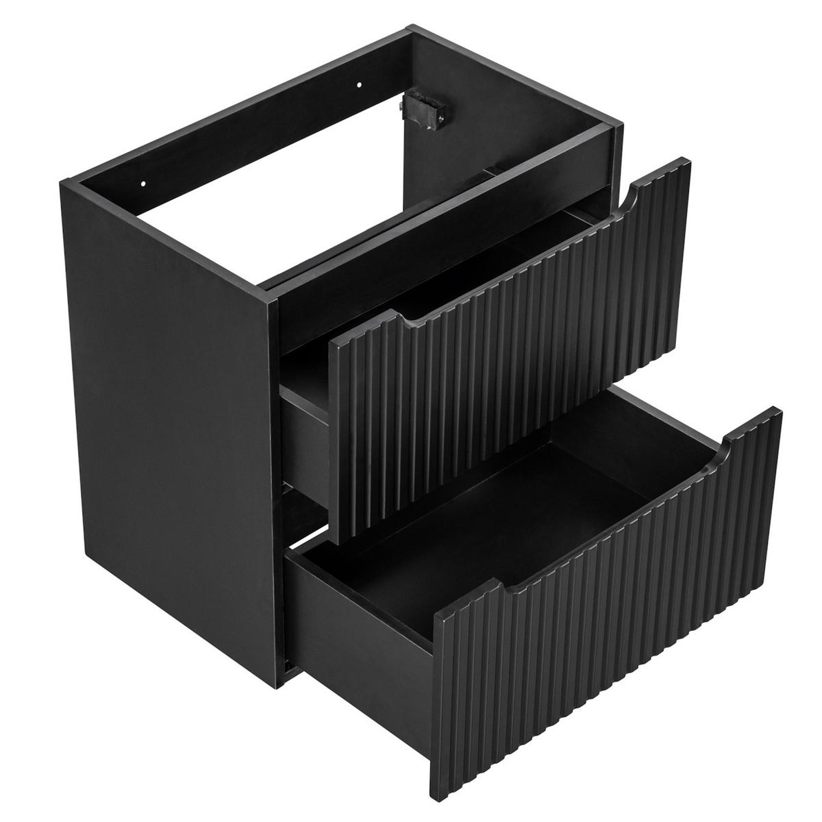 BADMÖBEL-SET Nova 2 Teile Schwarz Matt - 60 x 40 x 58 cm - Schwarz, Holz (60/58/40cm) - Badplaats