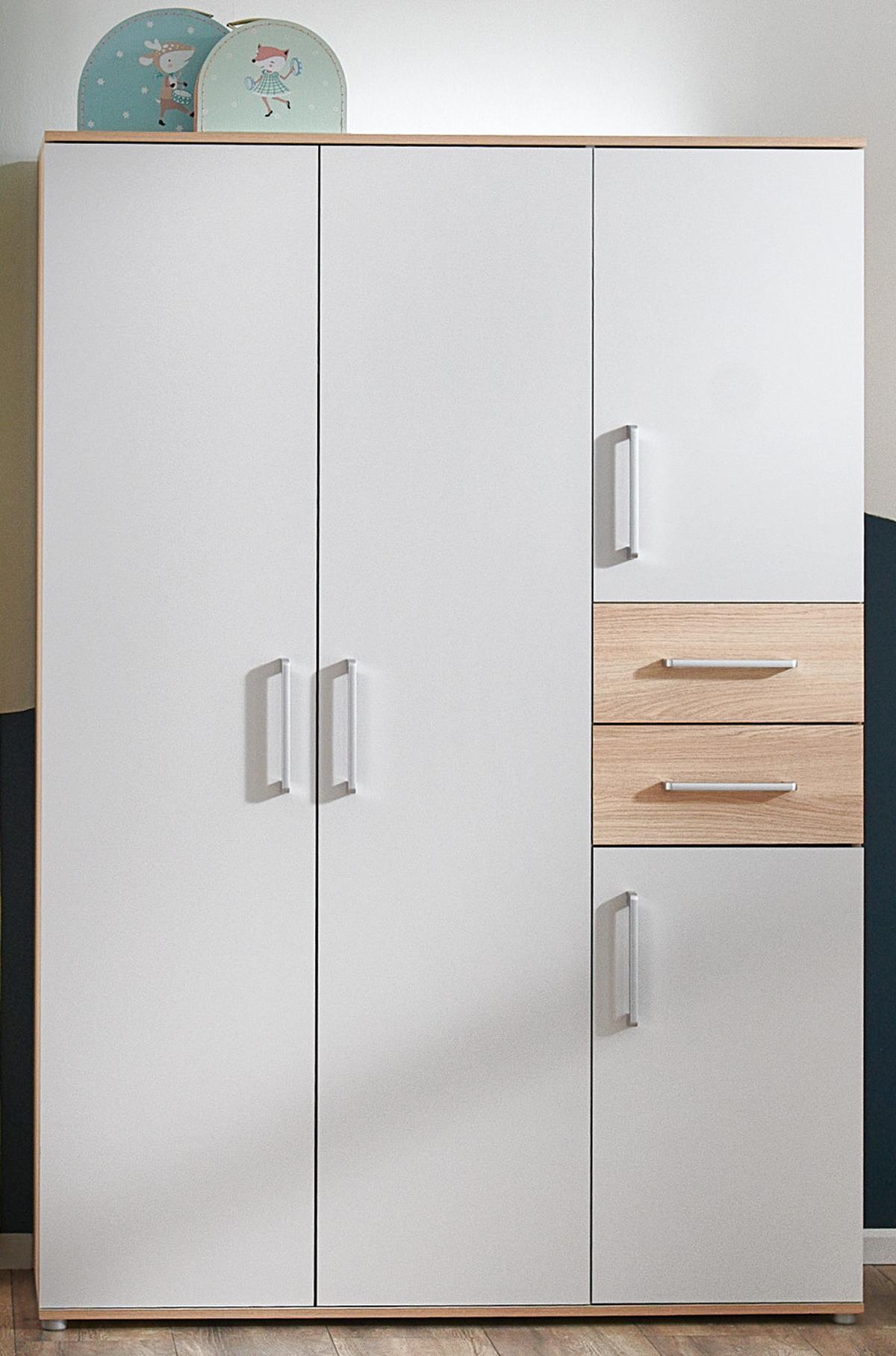 KLEIDERSCHRANK Elina - Eichefarben/Silberfarben, Holzwerkstoff/Kunststoff (1/1/1cm) - arthur berndt