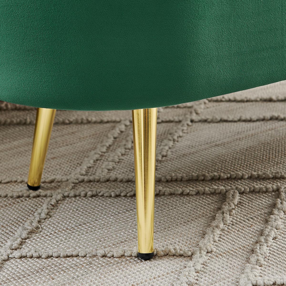 AUFBEWAHRUNGSTRUHE velvet & gold 110 cm - Dunkelgrün, Textil (110/42/40cm) - Urban Meuble