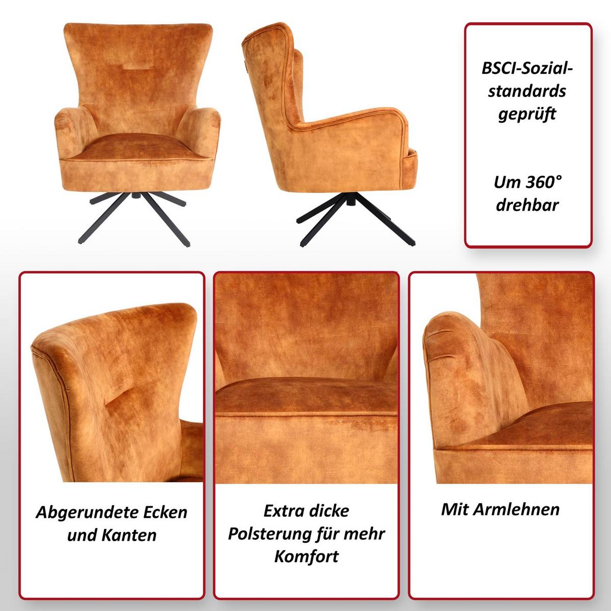LOUNGE-SESSEL Braun - Braun, Textil (75/99/65cm) - MCW