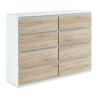 KOMMODE NUDO 120/101,5/39cm mit 8 Schubladen Türen Weiß - Weiß/Sonoma Eiche, Holzwerkstoff (120/101.5/39cm) - MASSENO