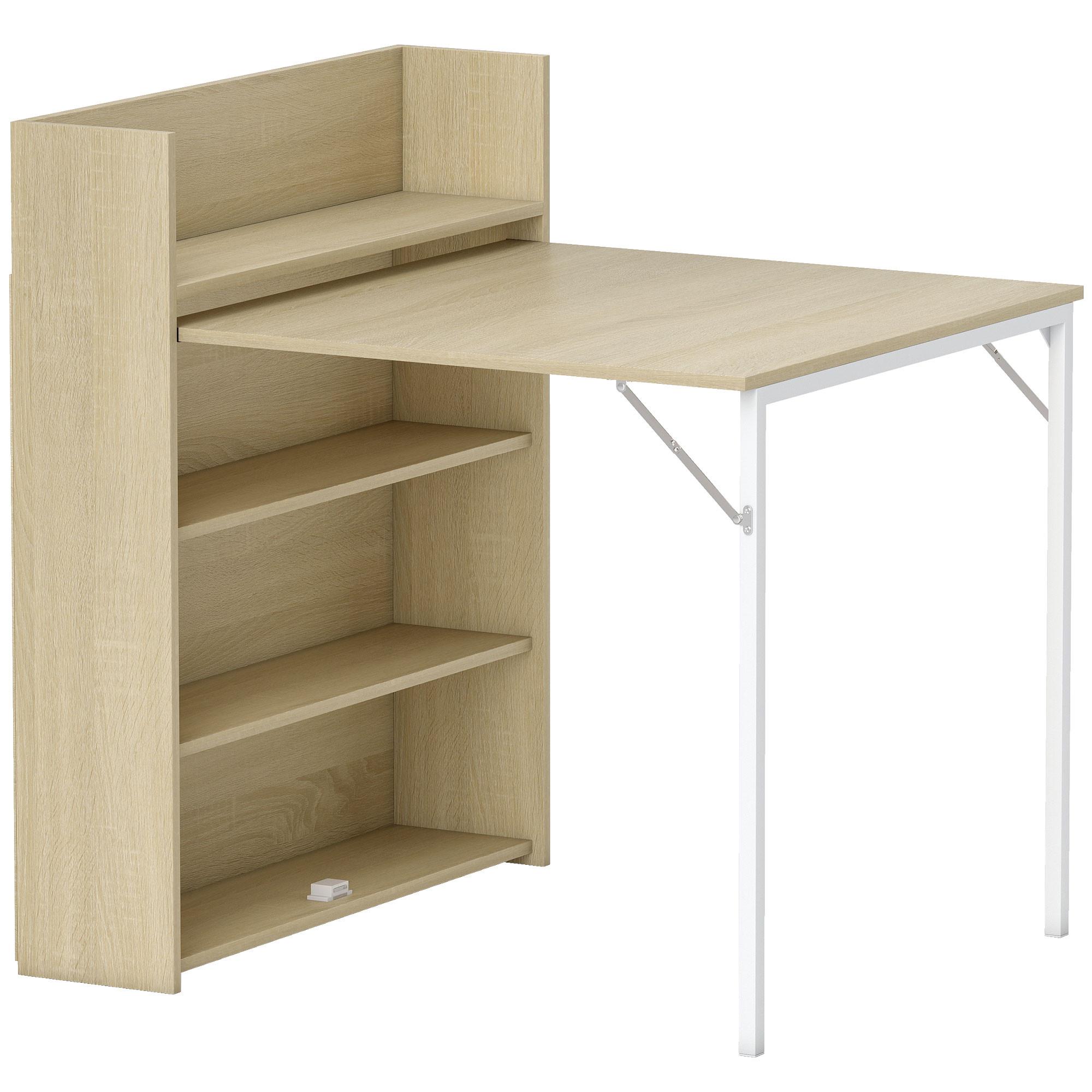 ESSTISCH MDF Stahl Eiche - Eichefarben, Holzwerkstoff (91/78.5/93cm) - HOMCOM