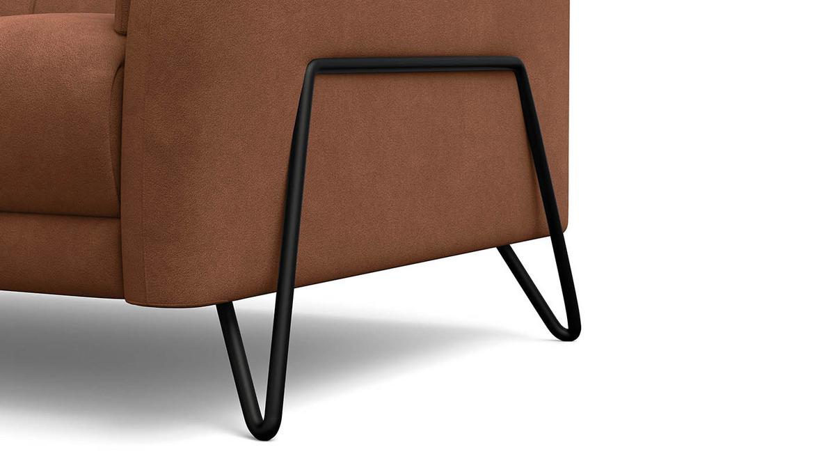 SOFA RODEN 2-Sitzer, braun, Veloursstoff - Braun, Holz/Textil (152/82/103cm) - Wozimo