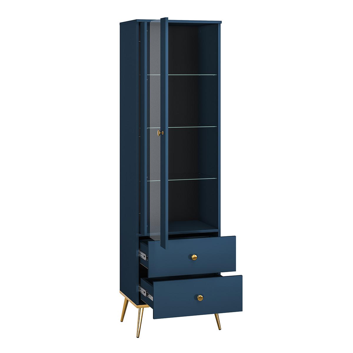 VITRINE Thalia Blau - Blau, Holzwerkstoff (55/190/40cm) - Petits-meubles