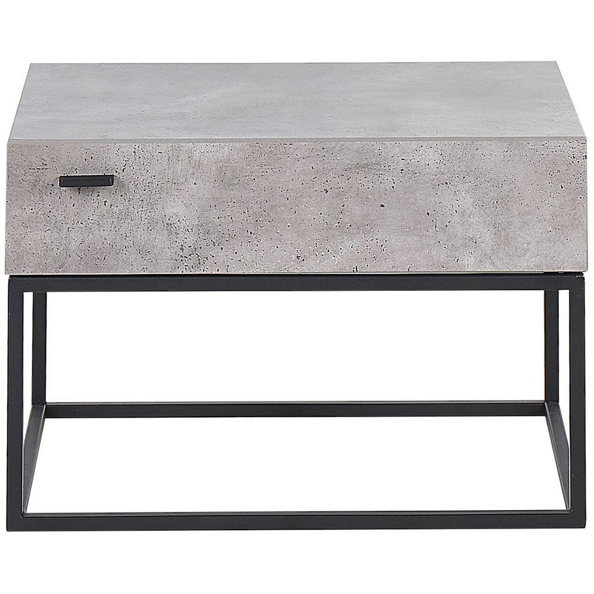 NACHTTISCH Betonoptik rechteckig 41/55 cm Cairo - Schwarz/Grau, Holzwerkstoff (55/39/41cm) - Beliani