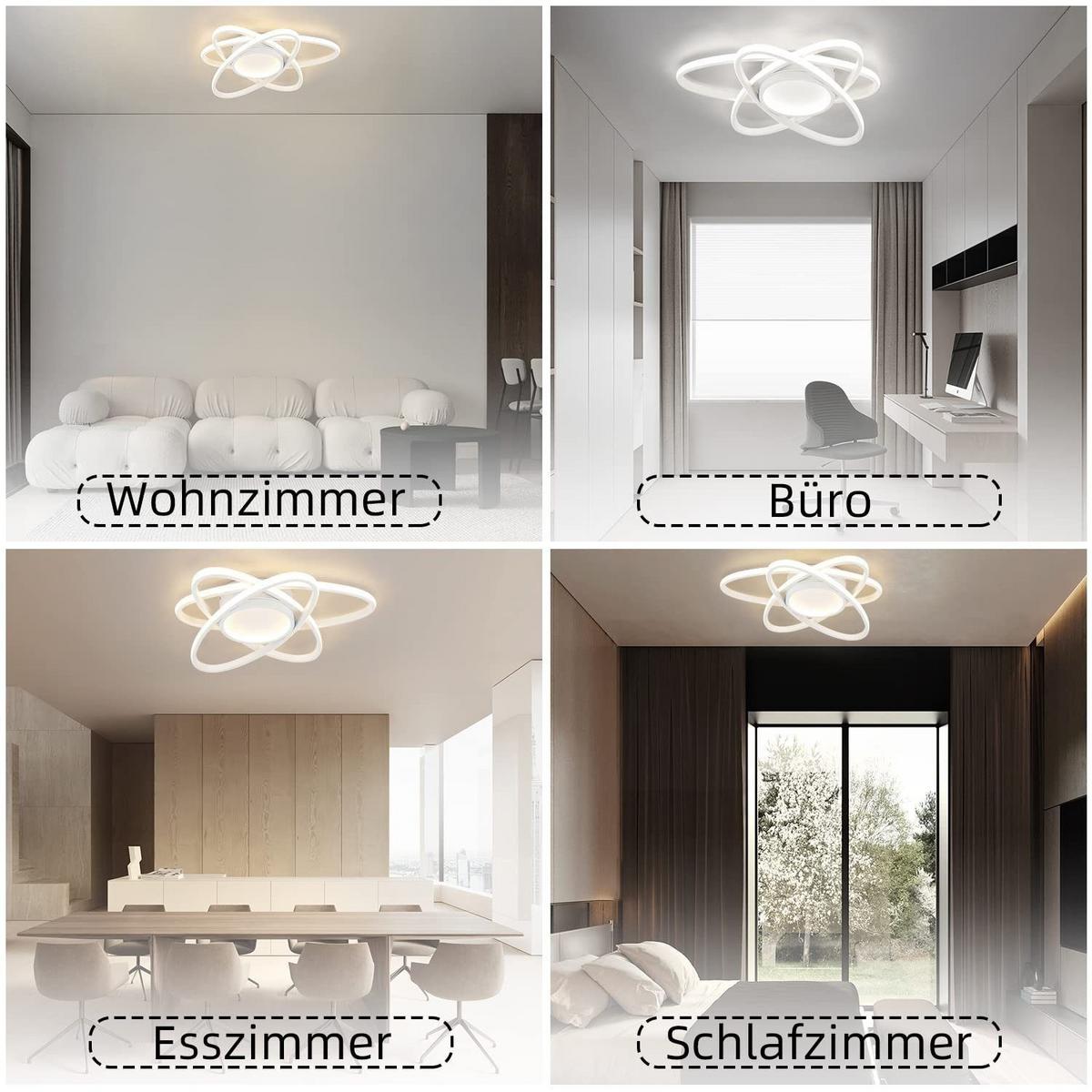 LED-DECKENLEUCHTE Dornbrand 42.0/8.5/42.0 cm - Weiß, Metall (42/42/8.5cm) - ZMH