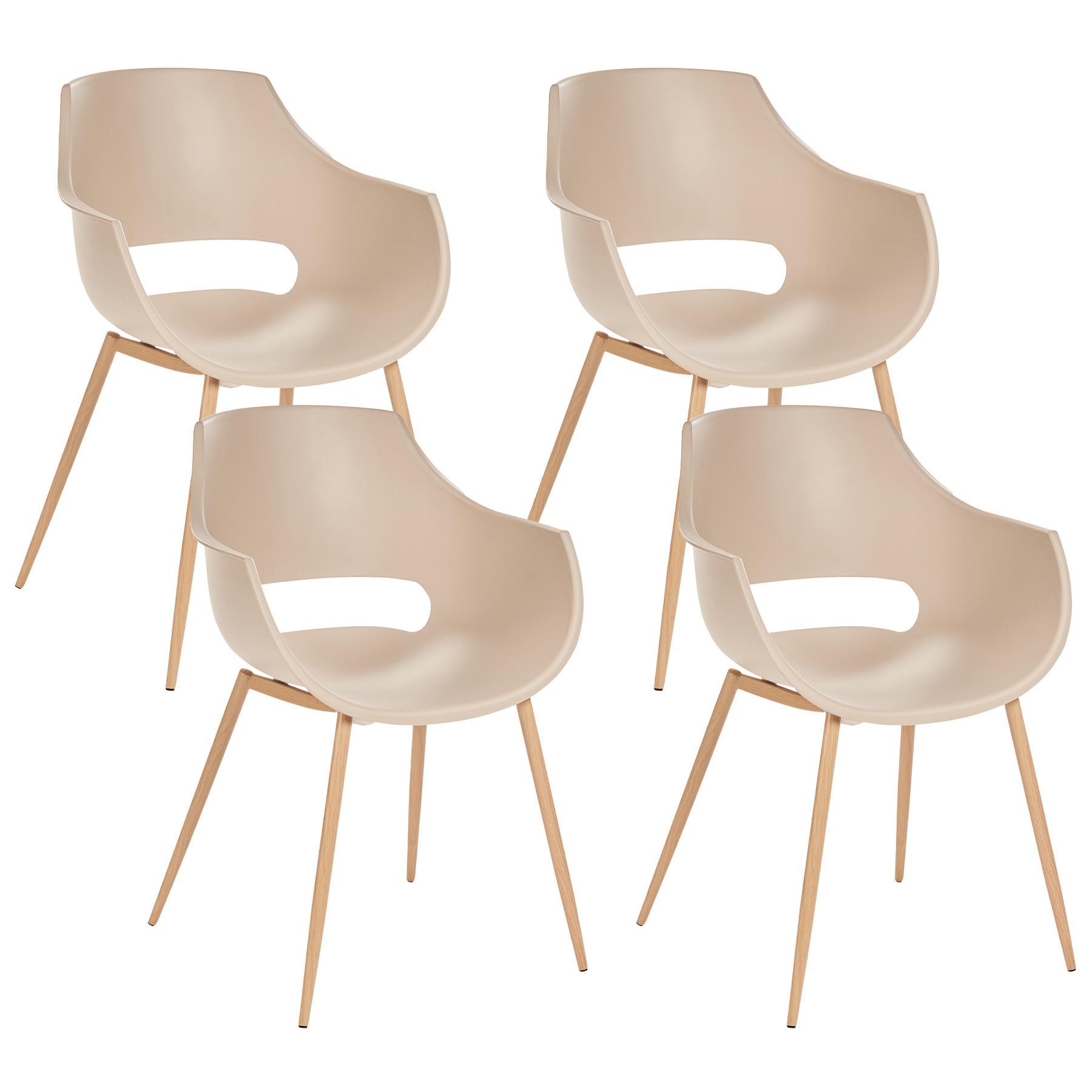 ESSZIMMERSTUHL 4er-Set Beige Millers - Beige, Kunststoff (55/82/60cm) - Beliani