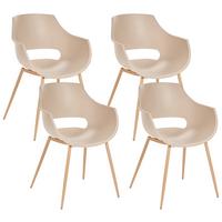 ESSZIMMERSTUHL 4er-Set Beige Millers - Beige, Kunststoff (55/82/60cm) - Beliani