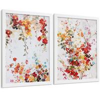POSTER 2er-Set Wandbilder Wildblumen modern Wohnzimmer Deko, Schlafzimmer, Küche, Badezimmer Weißer Rahmen A4 - Weiß, Papier (29.7/1/21cm) - Nacnic