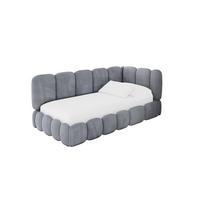 EINZELLBETT Jugendbett mit Bettkasten, Links - AVRY 80x200 Grau - Grau, Holzwerkstoff/Textil (80/200cm) - ALTDECOR