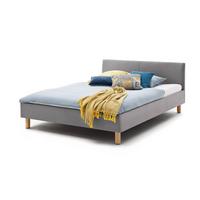 POLSTERBETT LEO Grau Webstoff - Grau, Textil (120/200cm) - KAWOLA