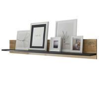WANDBOARD Used Wood hell, anthrazit, Wandregal 160 cm - Anthrazit/Naturfarben, Holzwerkstoff/Metall (160/30/22cm) - Furn.Design