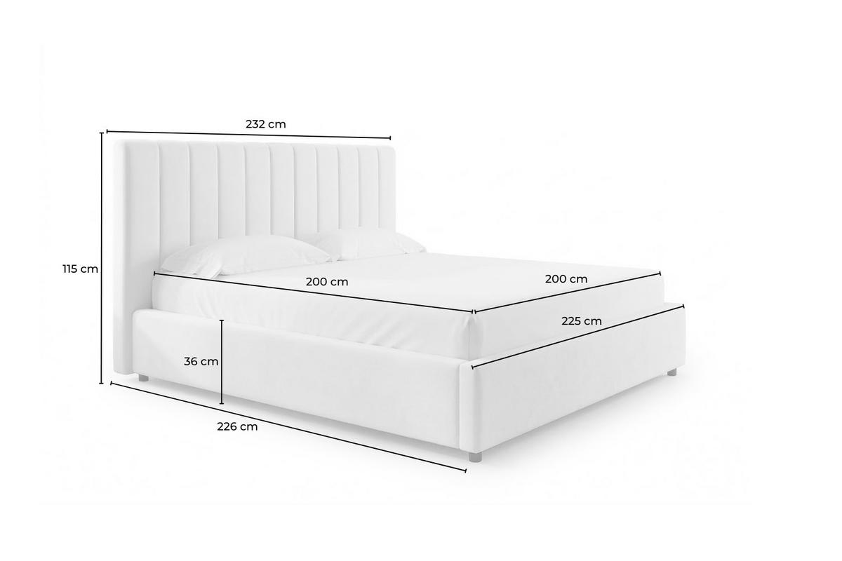 POLSTERBETT CATTURA Cremeweiß Velvet - Creme/Weiß, Textil (200/200cm) - KAWOLA