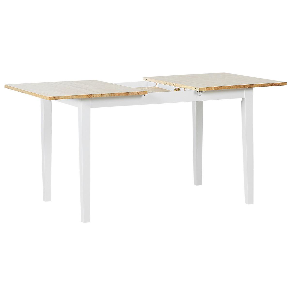 ESSZIMMERTISCH 120-150/80/74 cm Hellbraun, Weiß Rechteckig Houston - Hellbraun, Holz (150/80/74cm) - Beliani