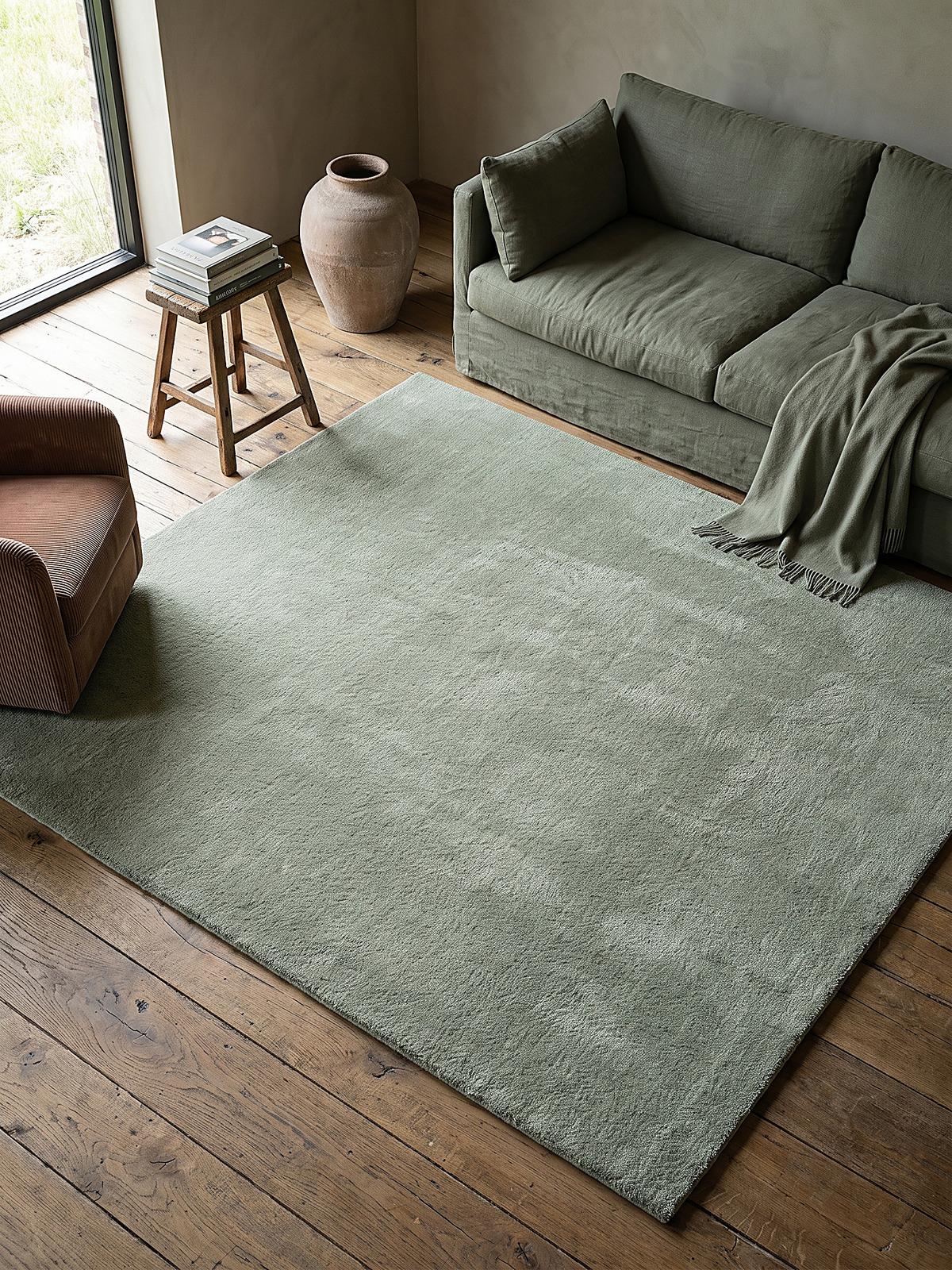 HOCHFLORTEPPICH Antirutsch ALDAN Polyester - Grün, Textil (240/240cm) - KADIMA DESIGN