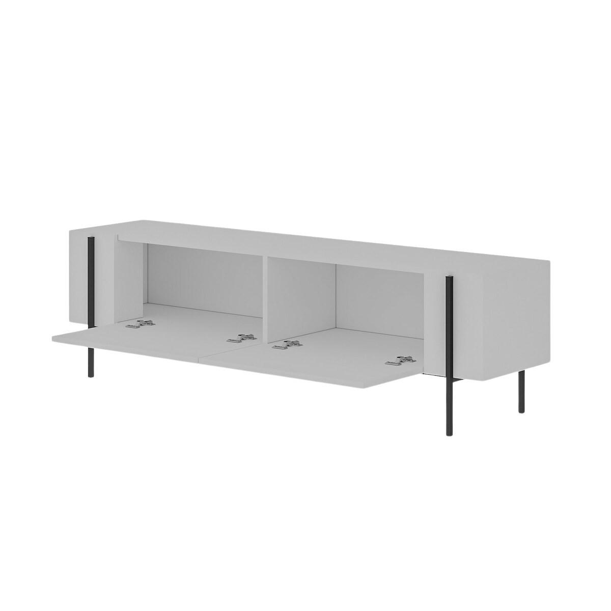 TV-MÖBEL mit 2 klappbaren Türen und Metallfüßen 31,4/160/45,6 cm - Weiß, Holzwerkstoff (31.4/45.6/36cm) - Calicosy