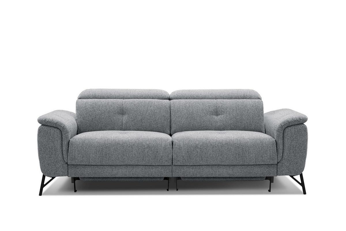 SOFA AVENA 3-Sitzer mit 2 Relaxfunktionen, grau - Grau, Holzwerkstoff/Textil (204/80/108cm) - Wozimo