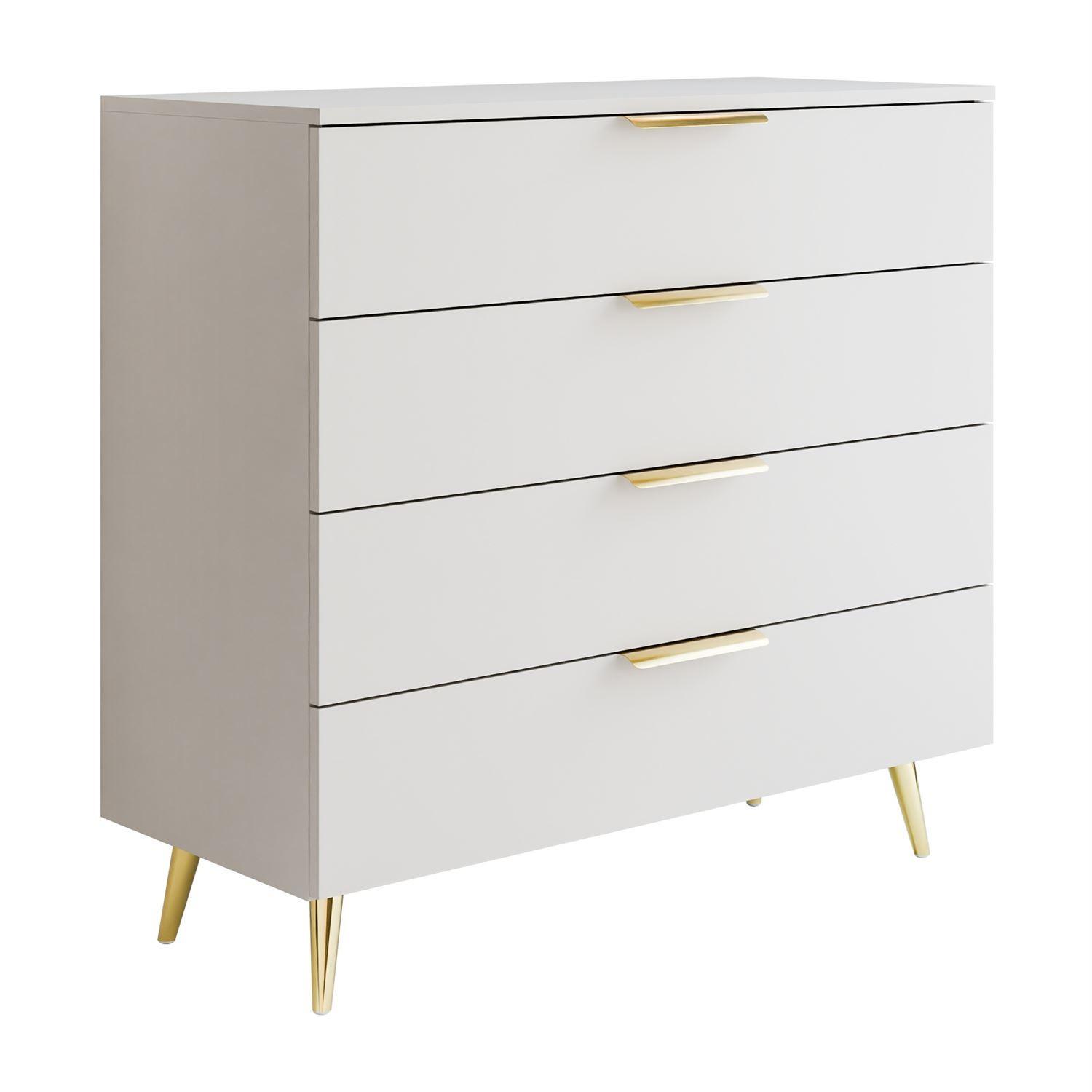 KOMMODE LINA KASCHMIR 95 LED auf hohen Beinen Gold Chrom - Kaschmir, Holzwerkstoff (95/90/40cm) - Lookway