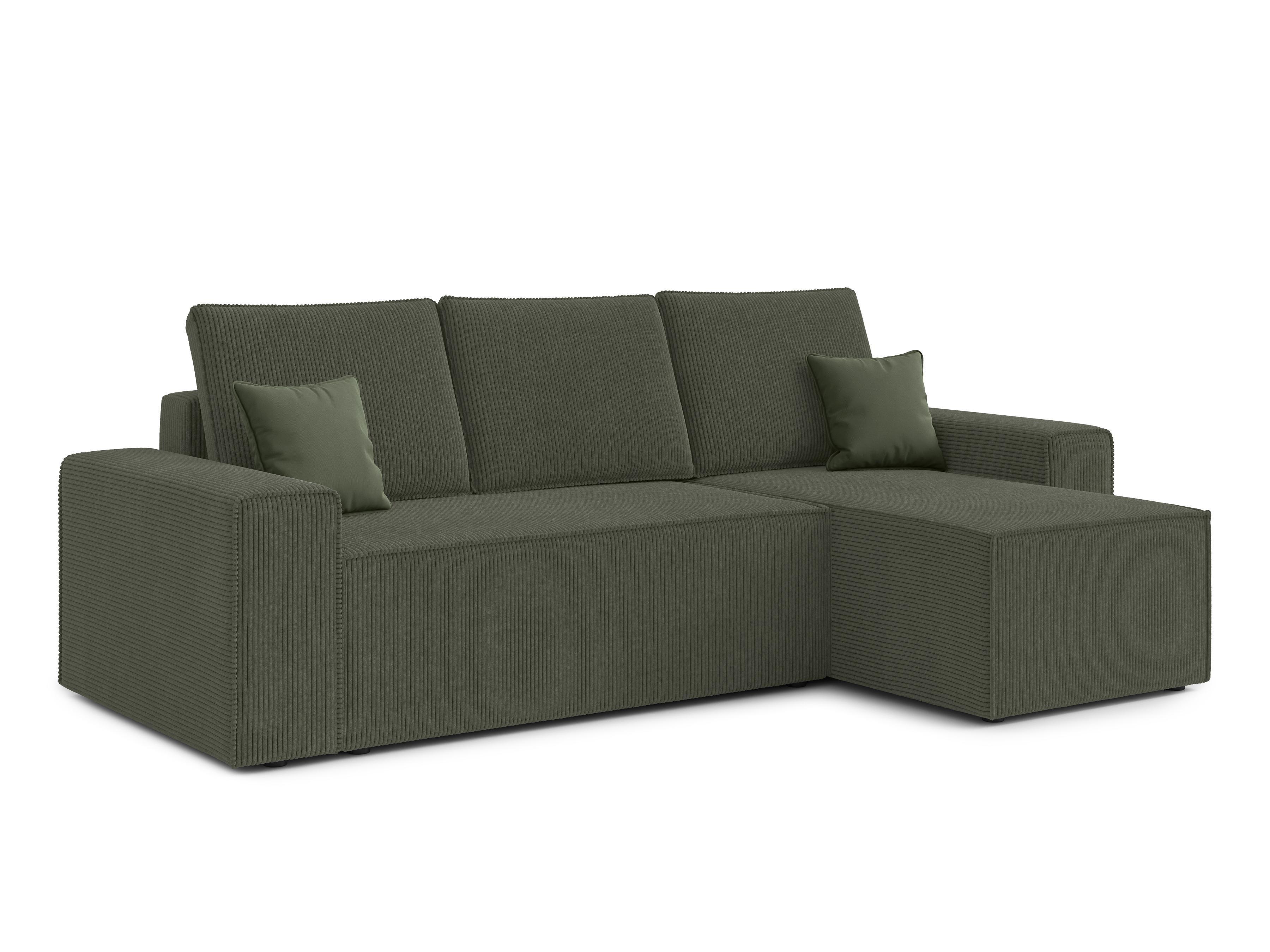 ECKSOFA L Form Talaton Olivgrün 246/149/87 cm – mit Schlaffunktion und Bettkasten - Schwarz/Grün, Kunststoff/Textil (246/149cm) - AX Living