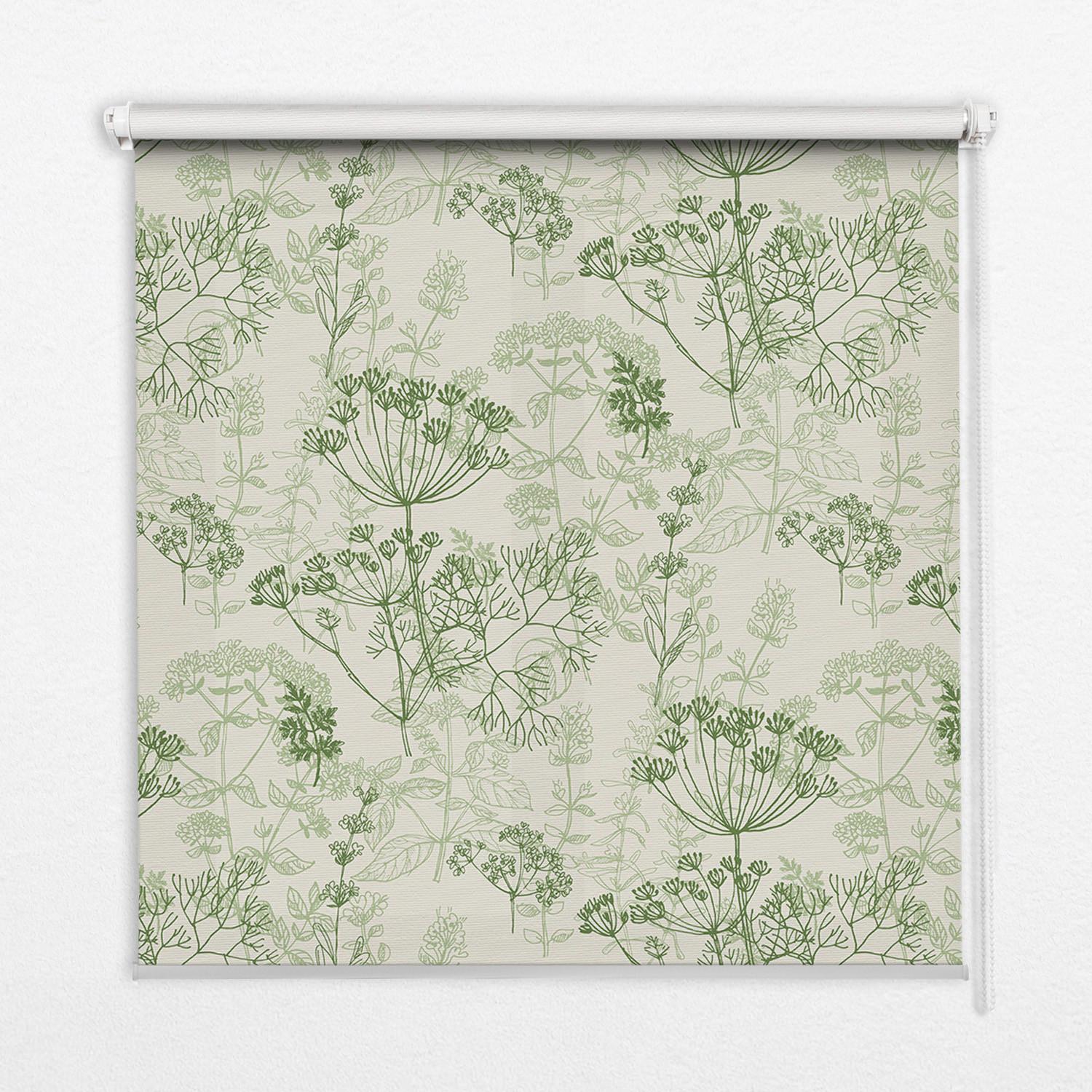 INNENROLLO - Fensterrollo - Rollo - 120x140 cm - Grüne Pflanzen - Grün, Kunststoff (120/140/0.5cm) - TULUP