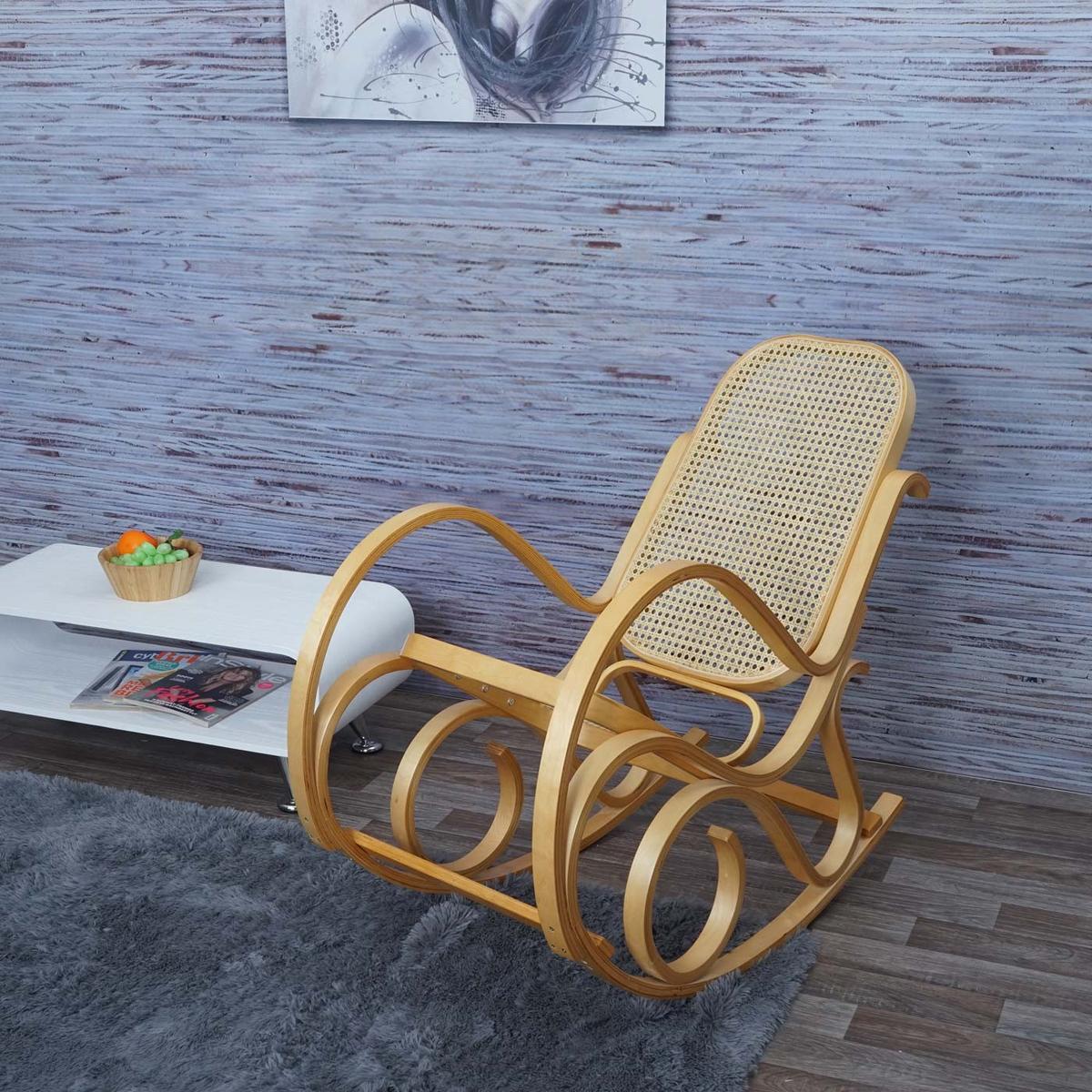 SCHAUKELSTUHL Eiche Dekor - Eichefarben/Beige, Holz (55/90/96cm) - MCW