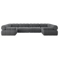 WOHNLANDSCHAFT modulares Sofa Birno-U2 - 380x190x70 cm Dunkelgrau Cord - Dunkelgrau, Holzwerkstoff/Textil (380/70/190cm) - ALTDECOR