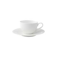 KAFFEETASSE MIT UNTERTASSE New Cottage Basic weiß 150 ml - Weiß, Keramik (16.7/8/16.7cm) - Villeroy & Boch