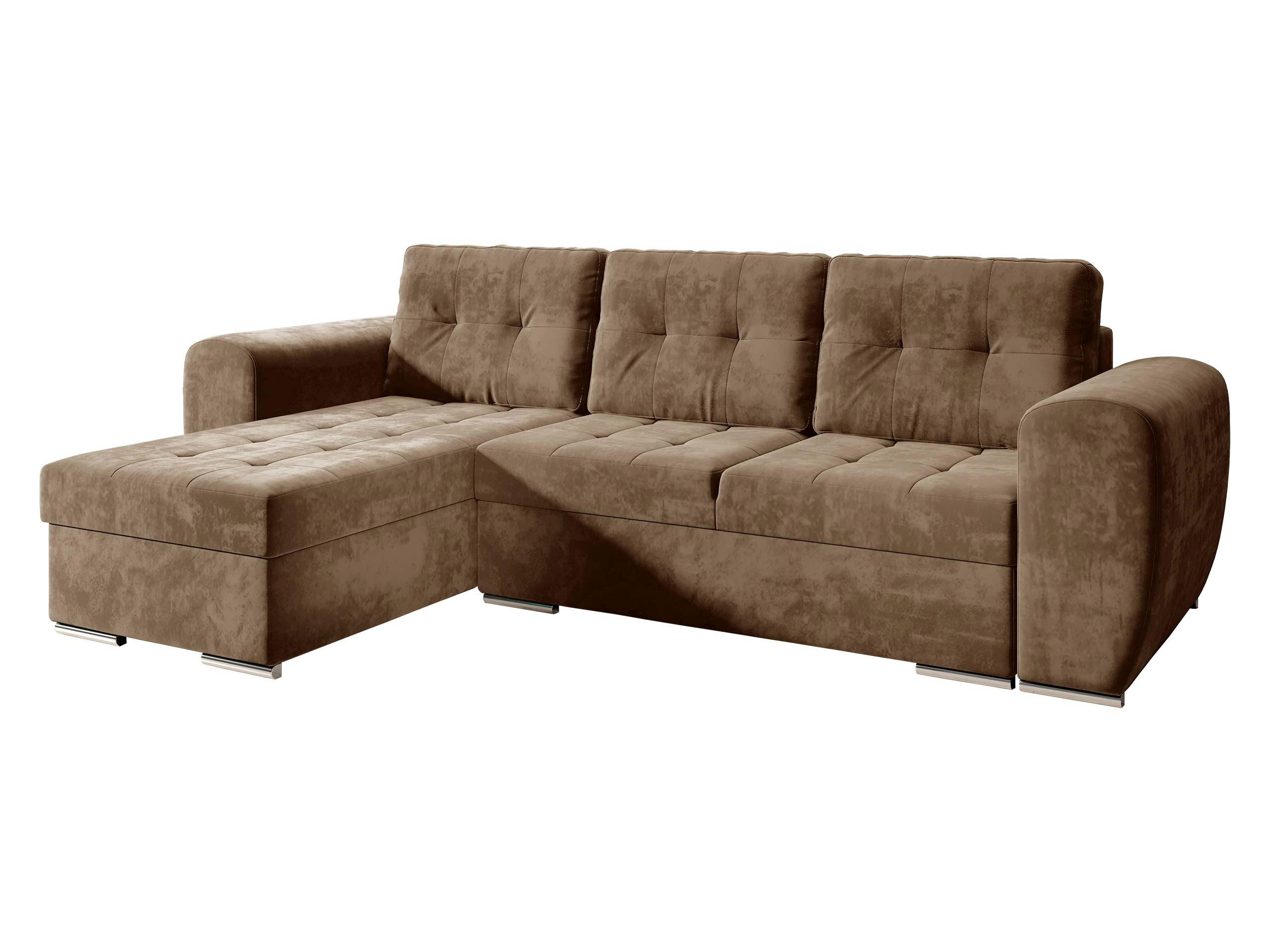 ECKSOFA Bari - Silberfarben/Braun, Holz/Textil (256/157cm) - MIRJAN24