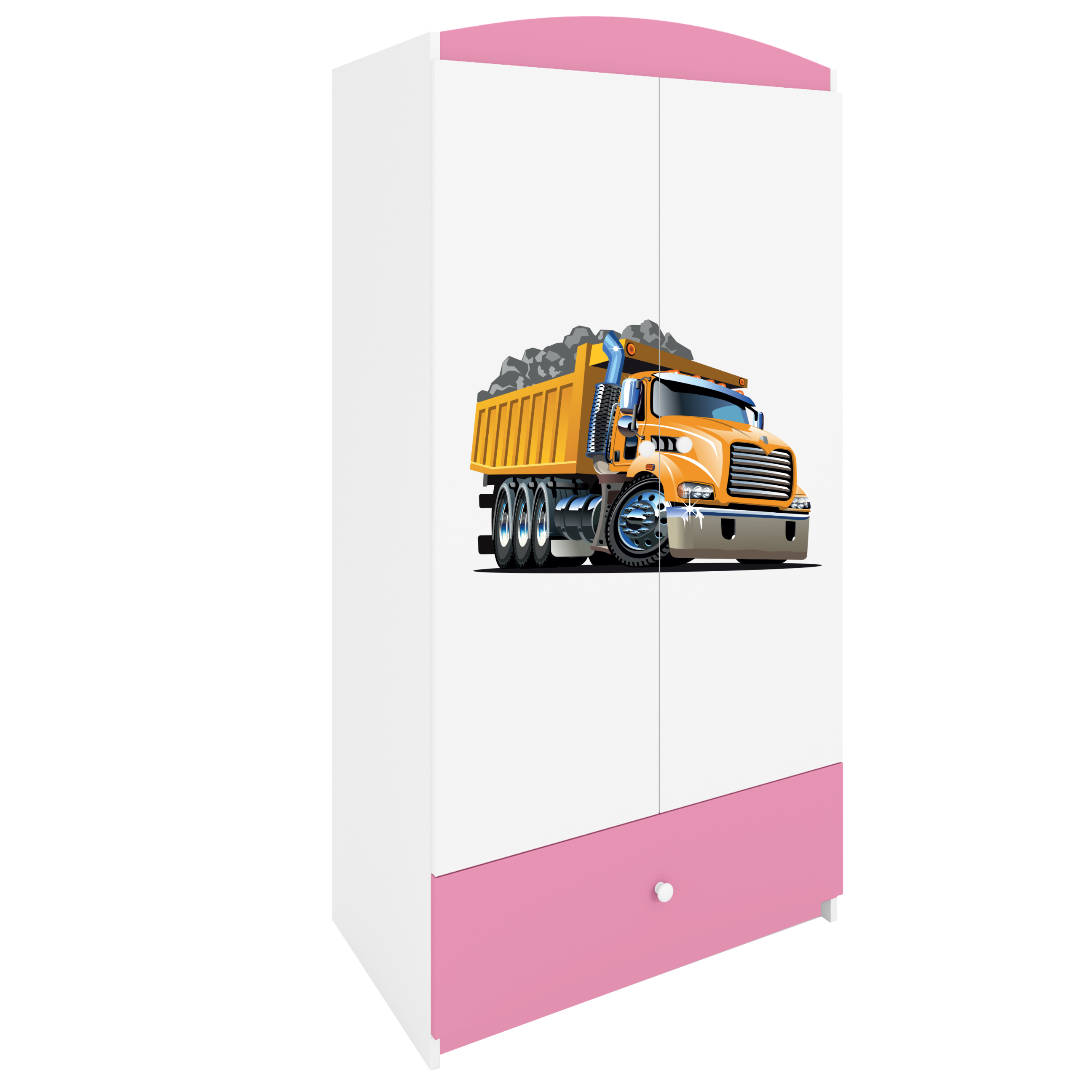 KINDERKLEIDERSCHRANK Lastwagen - Hellrosa, Holzwerkstoff (90/175/52cm) - RAUMHIRSCH FURNITURE