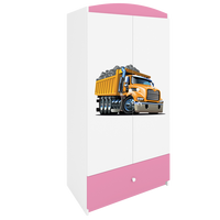 KINDERKLEIDERSCHRANK Lastwagen - Hellrosa, Holzwerkstoff (90/175/52cm) - RAUMHIRSCH FURNITURE