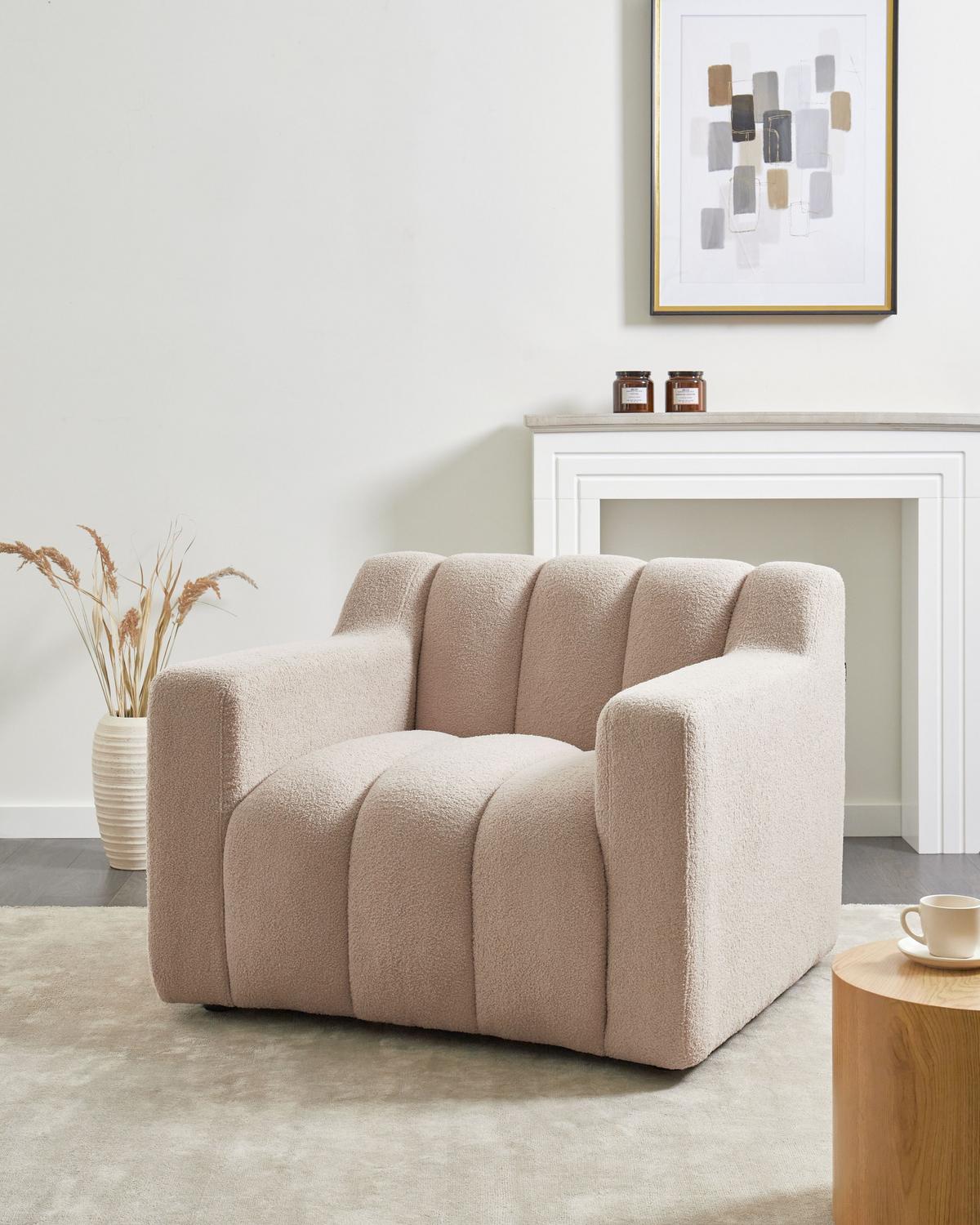 SESSEL Beige Agerup - Beige, Textil (97/73/87cm) - Beliani