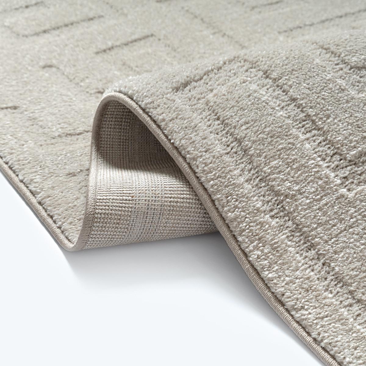 KURZFLORTEPPICH Geometrisch MUOTA Polypropylen Beige 120 x 160 cm - Beige, Textil (120/160cm) - KADIMA DESIGN