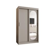 SCHIEBETÜRENSCHRANK mit Spiegel ROYAL 200/120/62 2-türig - Kaschmir/Silberfarben, Holz (120/62/120cm) - MÖBEL KRYSPOL