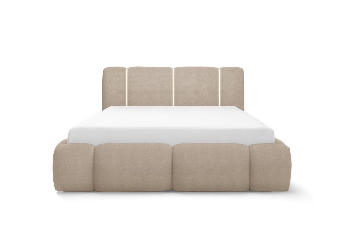 POLSTERBETT Springs - Hellbraun, Holzwerkstoff/Textil (160/200cm) - Fun Möbel