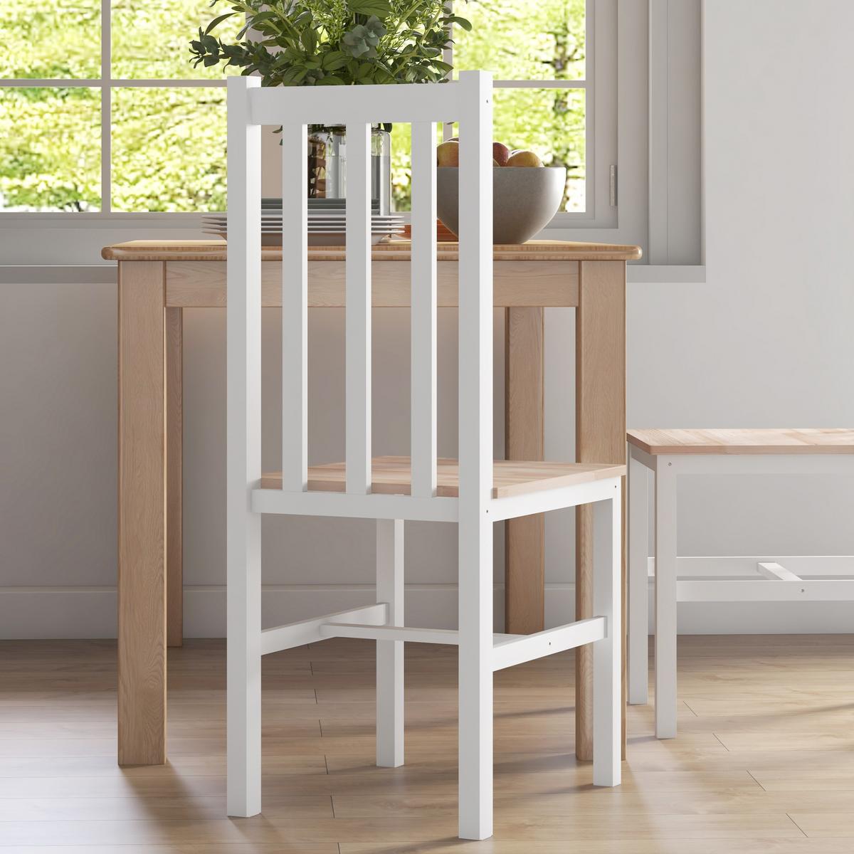 ESSZIMMERSTÜHLE 4er Set Kiefernholz Naturholz - Naturfarben/Weiß, Holz (38.5/99/47.5cm) - HOMCOM