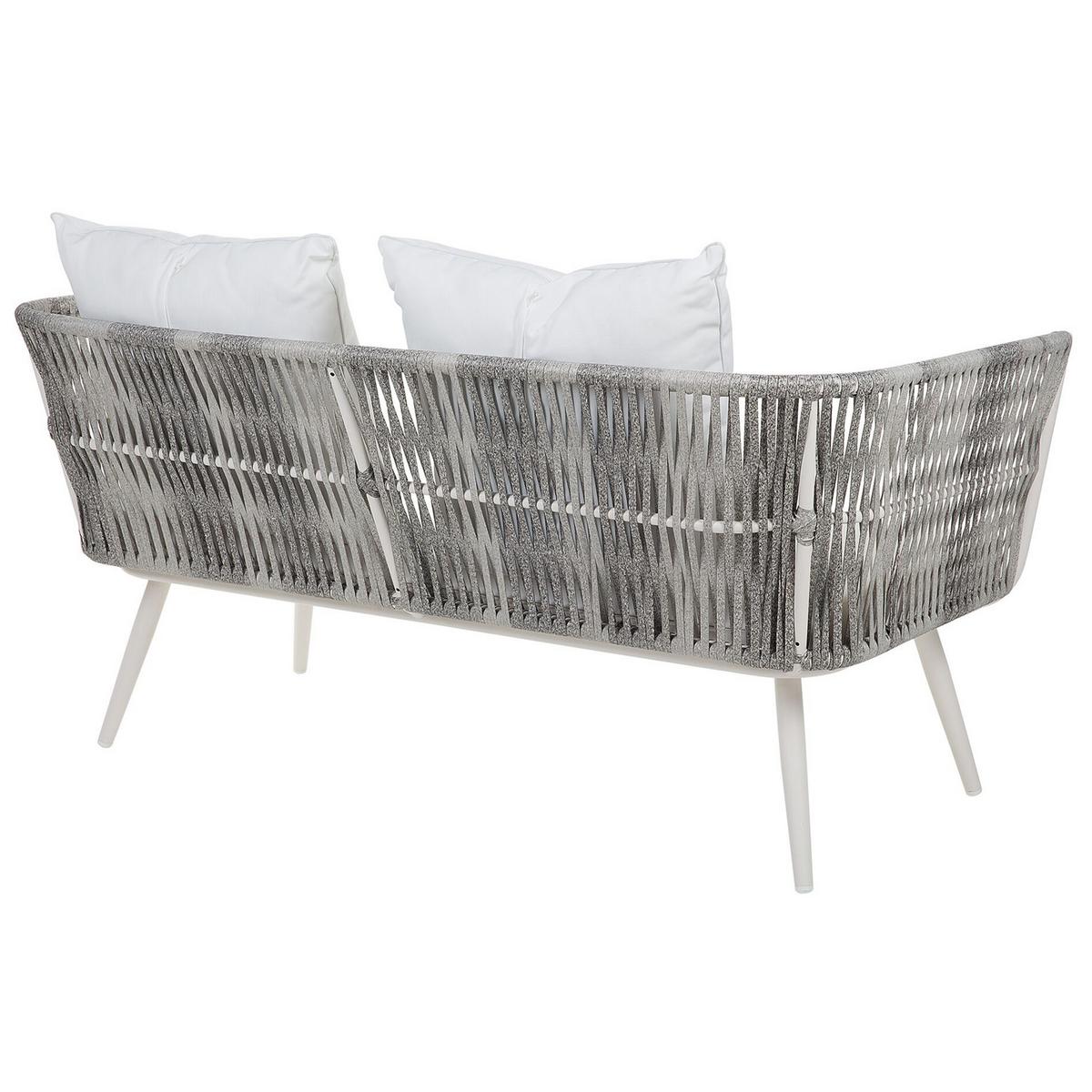 LOUNGE-SET 4-sitzer Rattan Weiß Ragusa - Weiß, Kunststoff - Beliani