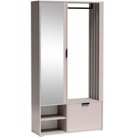 GARDEROBEN-SET Lena Uni mit Spiegel, Sitzbank & Kleiderstange – 100/189/33 cm – Beige, Kaschmir - Beige, Holzwerkstoff (100/189/33cm) - WFL GROUP