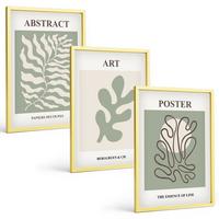 BILDER SET 3er Set - 40x60 cm Goldrahmen - Poster mit Pflanzenmustern von Matisse - Goldfarben, Kunststoff (40/60cm) - TULUP