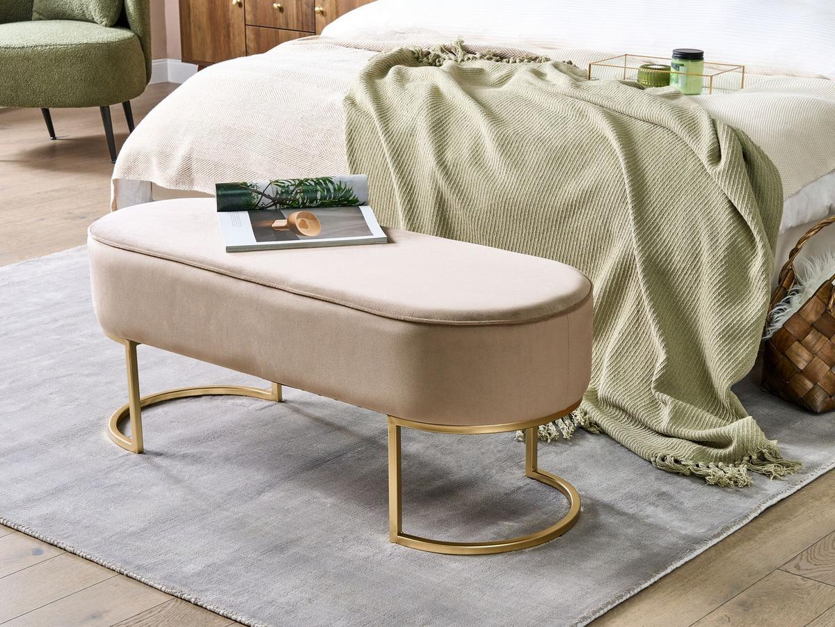 BANK Milry 40/104/40 cm - Beige, Kunststoff/Textil (104/40/40cm) - Beliani